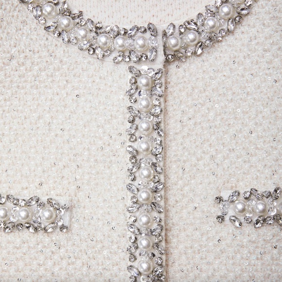 self-portrait Cream Textured Knit Mini Dress Size: S - MSRP $595 - NWT SAVE$$$ - Picture 5 of 5